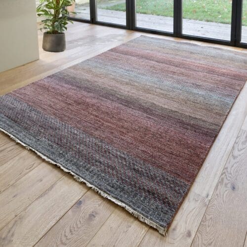 Modern Tahal Rainbow Wool Rug Various Sizes